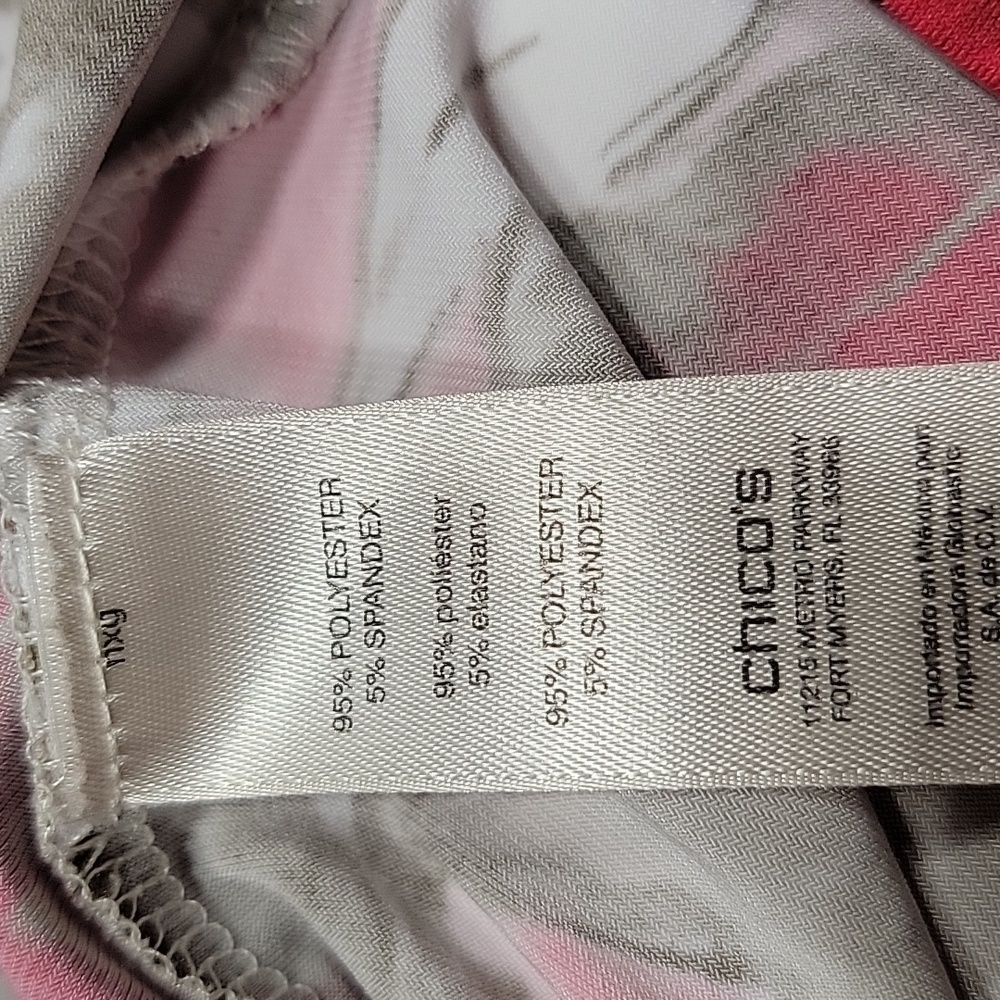 Easywear by Chico's Size 1 (M/8) White Brown and Pink Floral Sleeveless Top - Picture 10 of 10